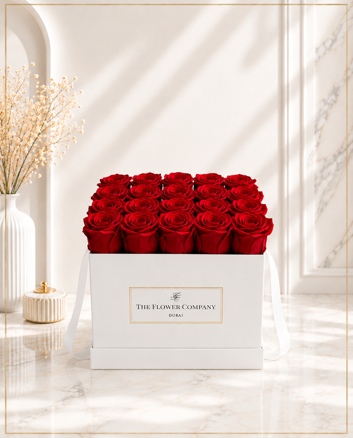 Classic Roses in Square Box