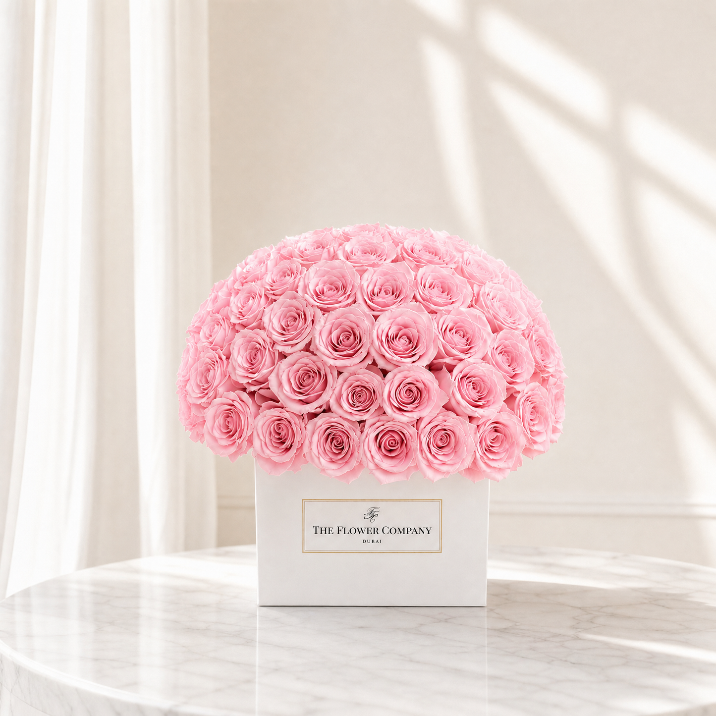 Dome Shaped Red Roses in Square Box The Flower Company