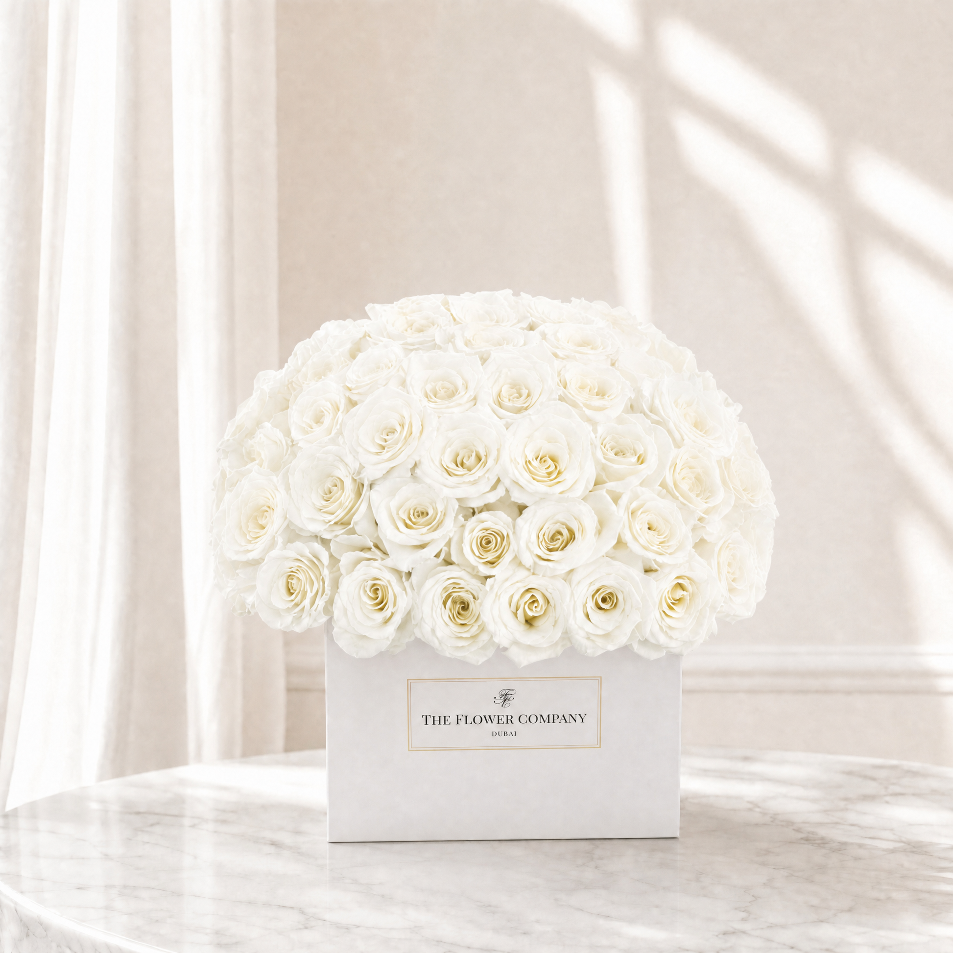 Dome Shaped Red Roses in Square Box The Flower Company